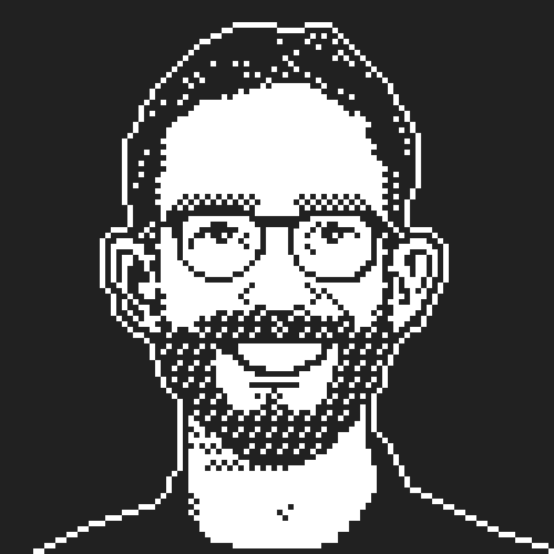 Dithered portrait of Damien Tanner