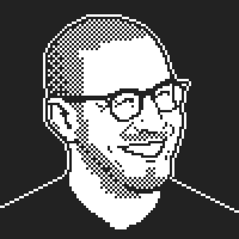 Dithered portrait of Danny JP. Williams